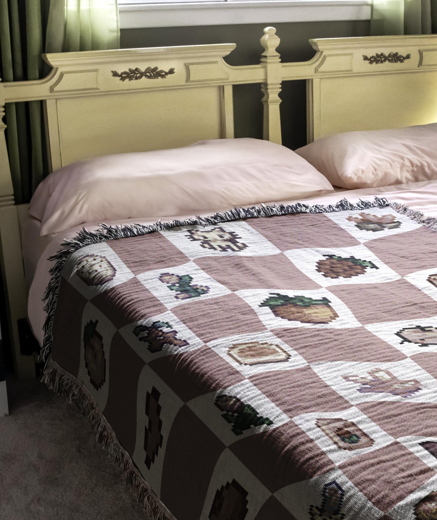 Stardew Valley Blanket - Pink Checkered