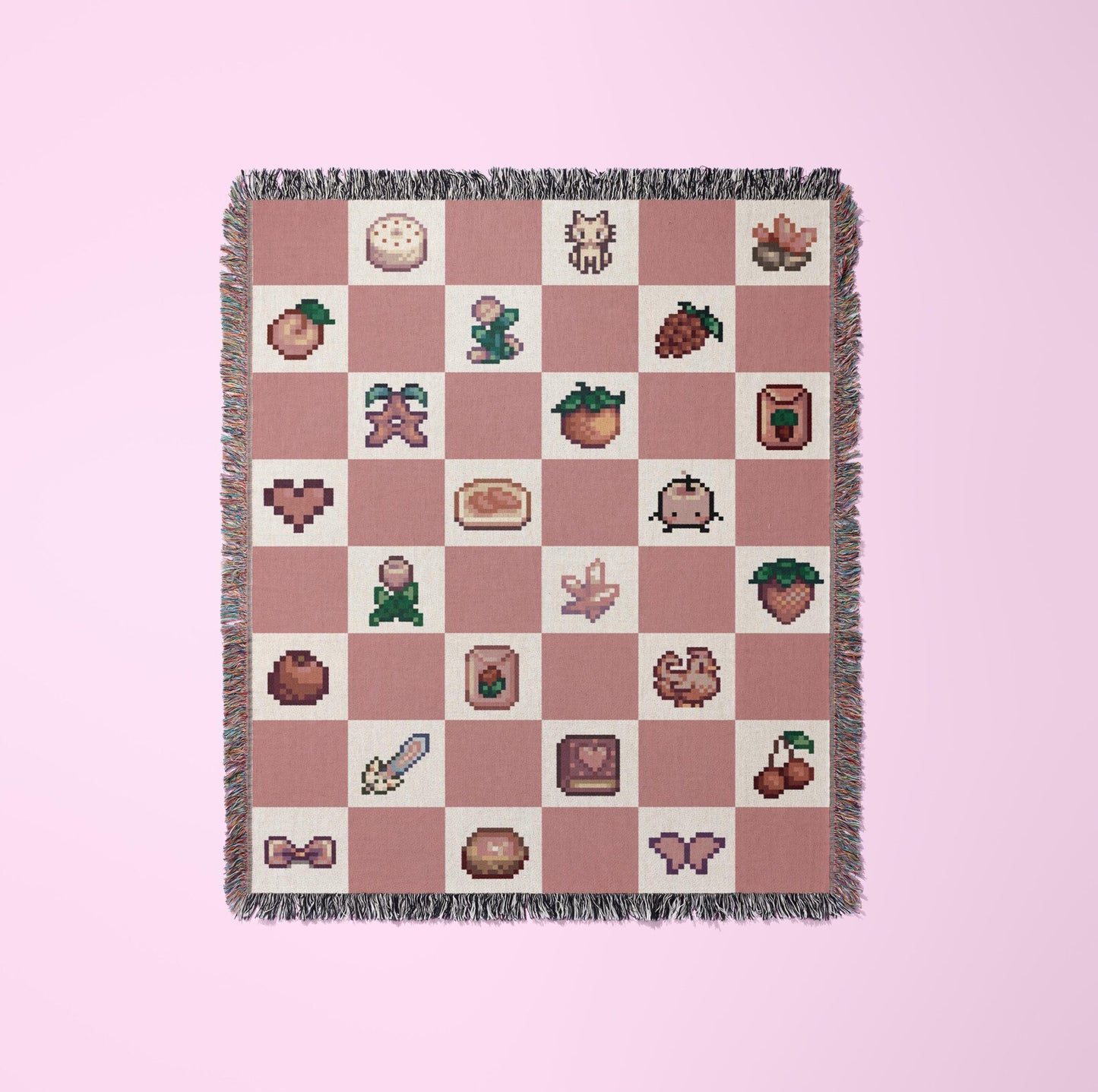 Stardew Valley Blanket - Pink Checkered