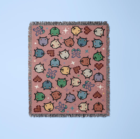 Stardew Valley Blanket - Pink Junimo