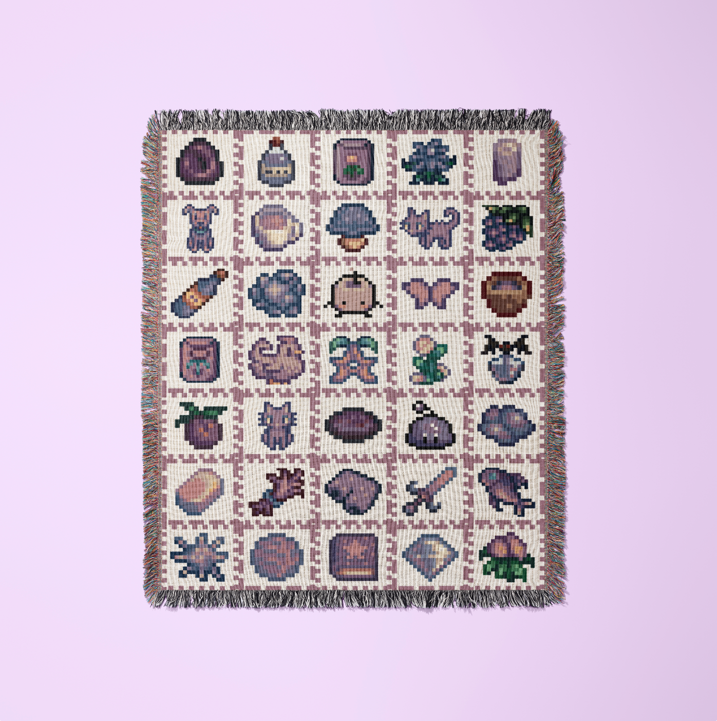 Stardew Valley Blanket - Purple Elements