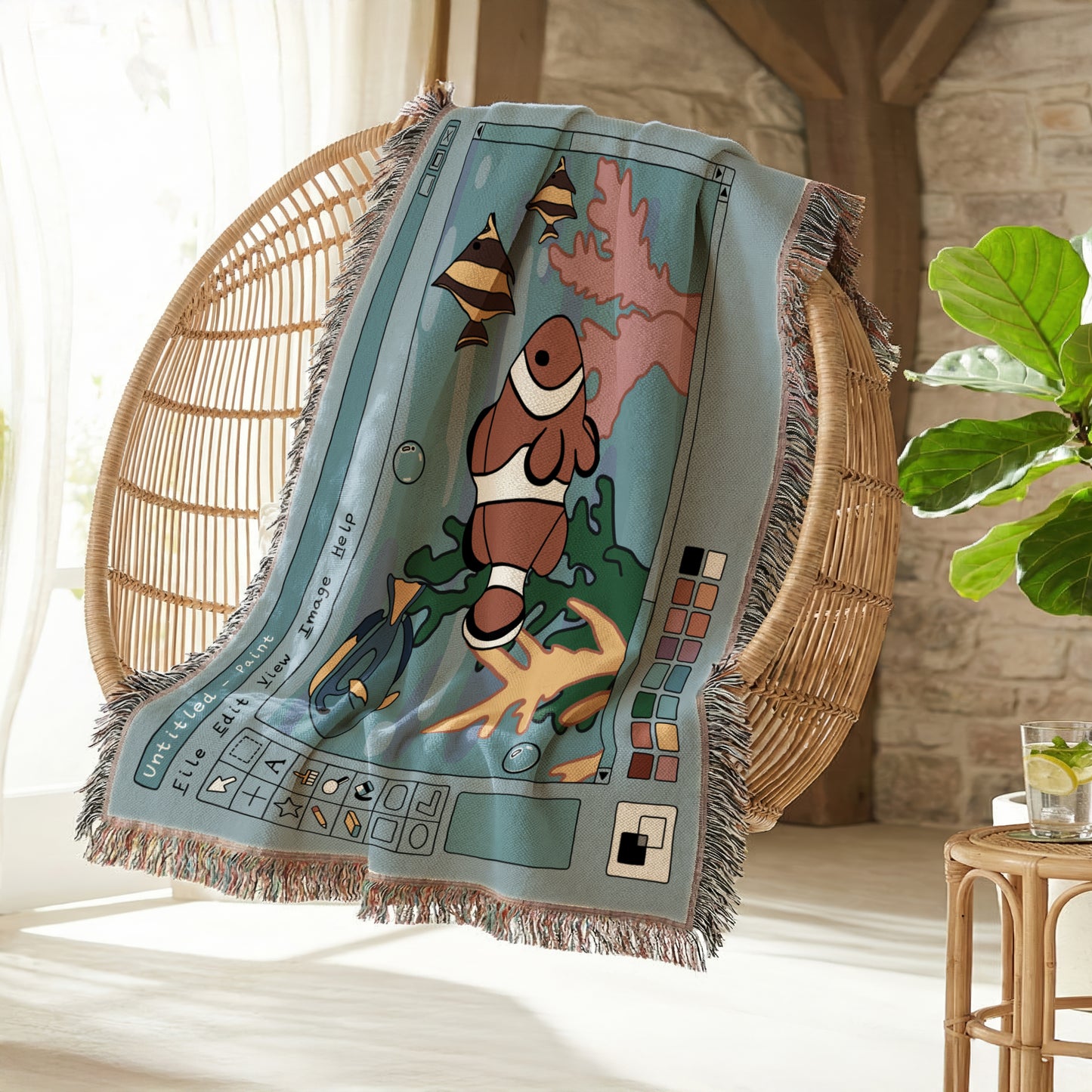 MS Paint Aquarium - Woven Blanket