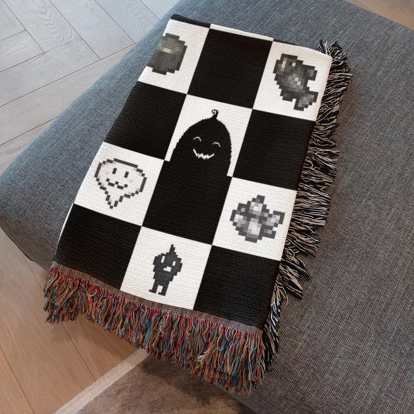 Stardew Valley Blanket - Black Checkered