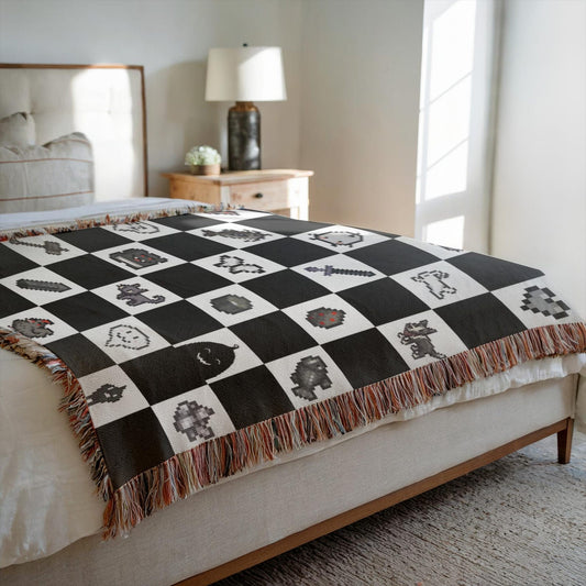 Stardew Valley Blanket - Black Checkered