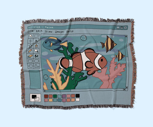 MS Paint Aquarium - Woven Blanket