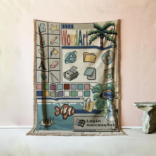 Frutiger Vaporwave PC - Woven Blanket