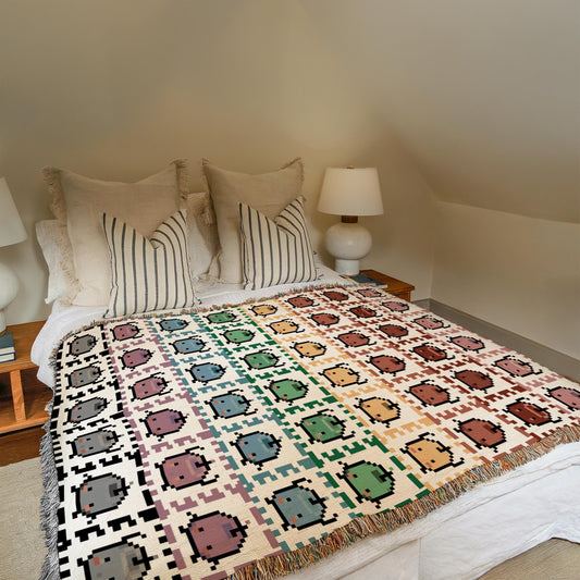 Stardew Valley Blanket - Rainbow Junimo