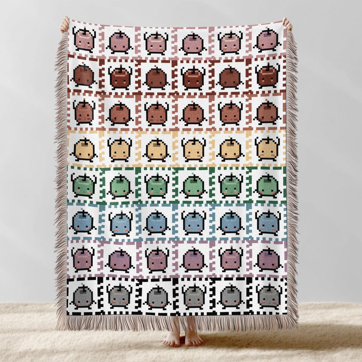Stardew Valley Blanket - Rainbow Junimo