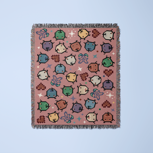 Stardew Valley Blanket - Pink Junimo